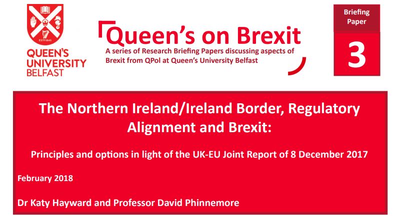The Northern Ireland/Ireland Border, Regulatory Alignment and Brexit